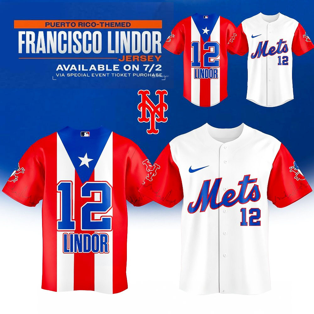 New York Mets Puerto Rico Francisco Lindor Themed Jersey 2025 Best Gift For Baseball Fans