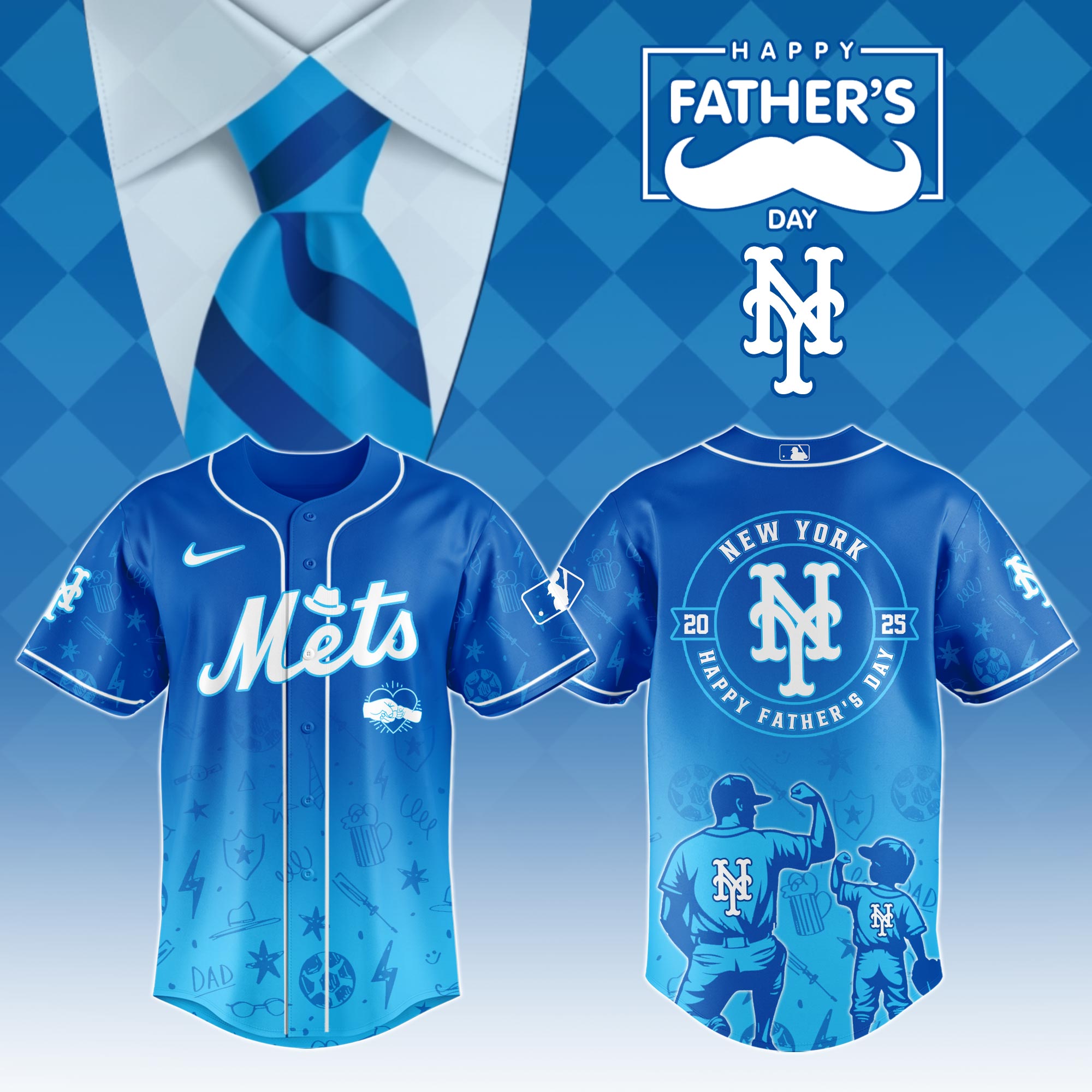 New York Mets Special Father's Day Jersey Gifts For Baseball Fans