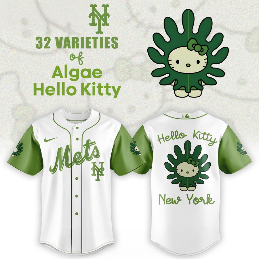 New York Mets x 32 Algae Hello Kitty Baseball Jersey Gift Ideas For Baseball Players