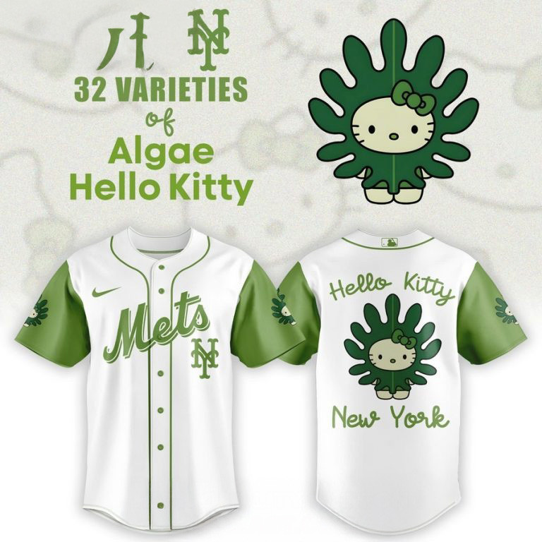 New York Mets x 32 Algae Hello Kitty Baseball Jersey Gifts For Baseball Lovers