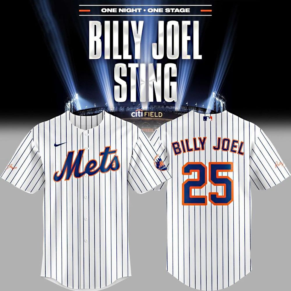New York Mets x Billy Joel x Sting 2025 Special Baseball Jersey Baseball Gift Ideas For Guys