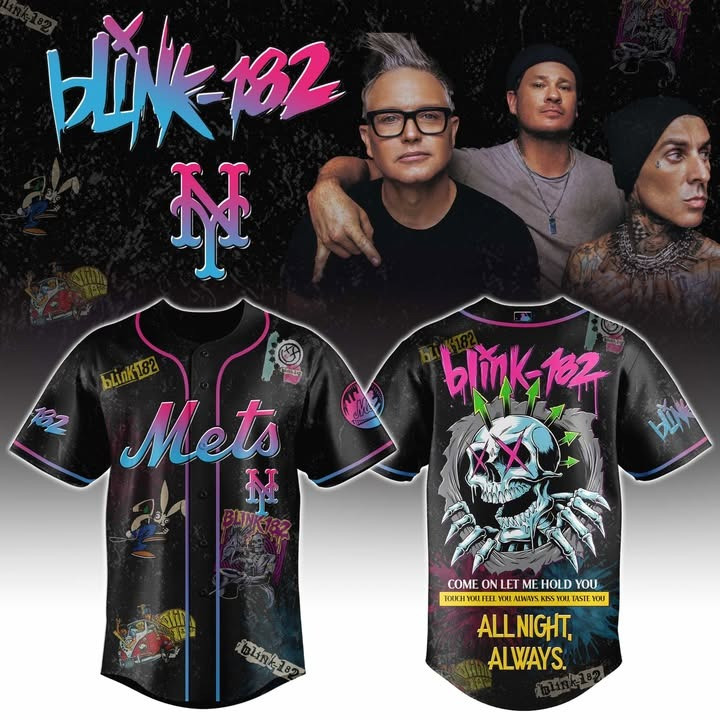 New York Mets x Blink-182 Jersey All Night Always Blink-182 Merch Gifts For Baseball Fans