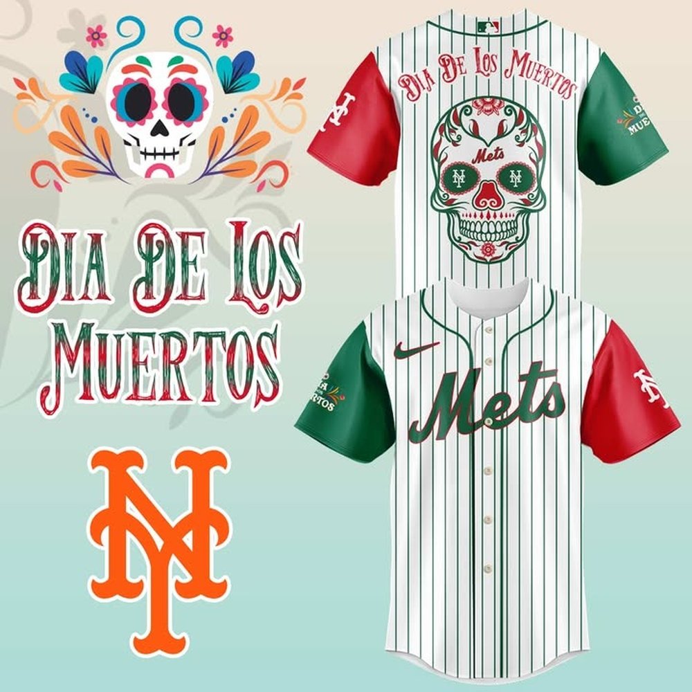 New York Mets x Dia De Los Muertor 2025 Baseball Jersey Presents For Baseball Fans
