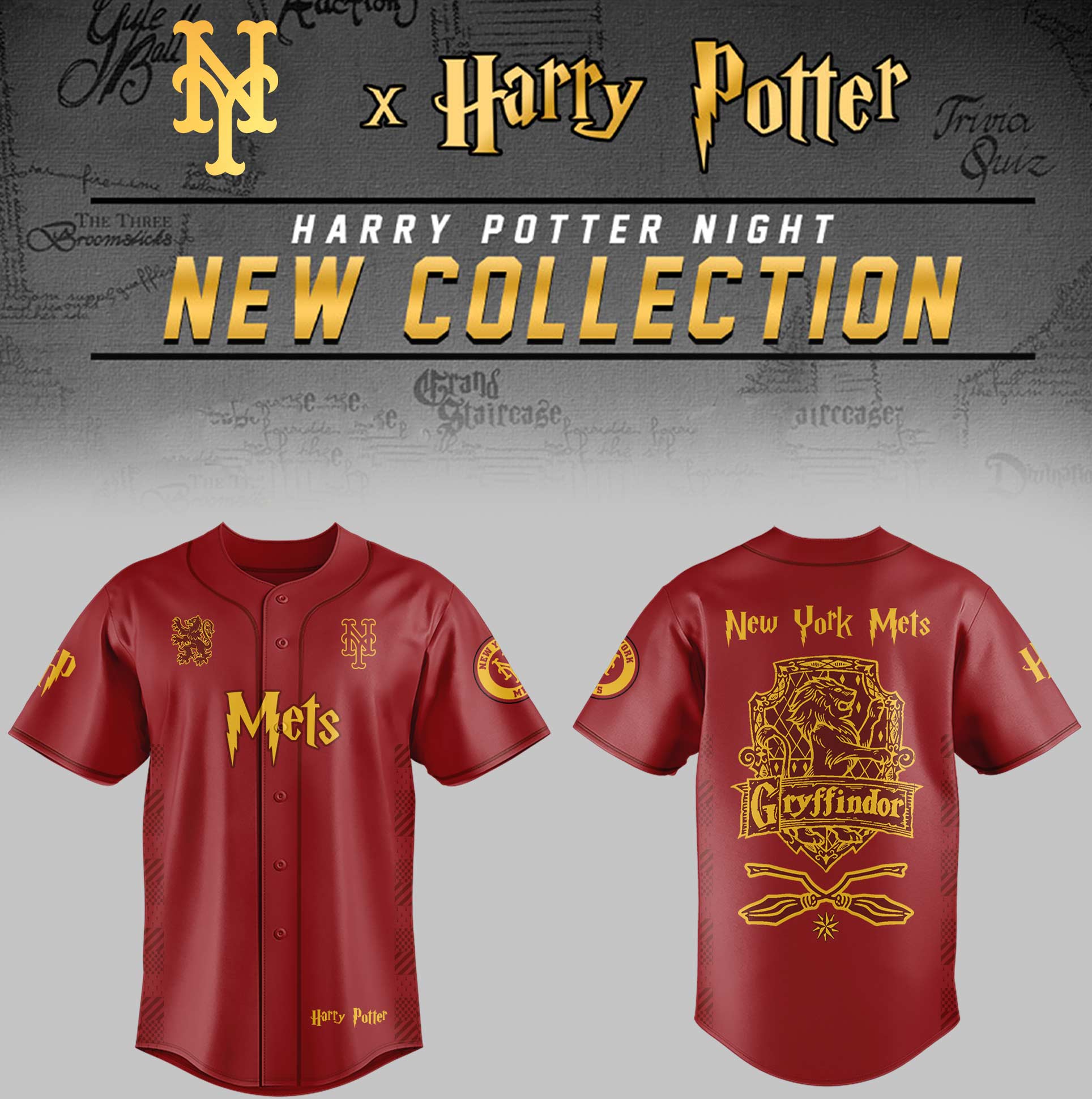 New York Mets x Harry Potter Night Gryffindor House Jersey Gifts For Baseball Players