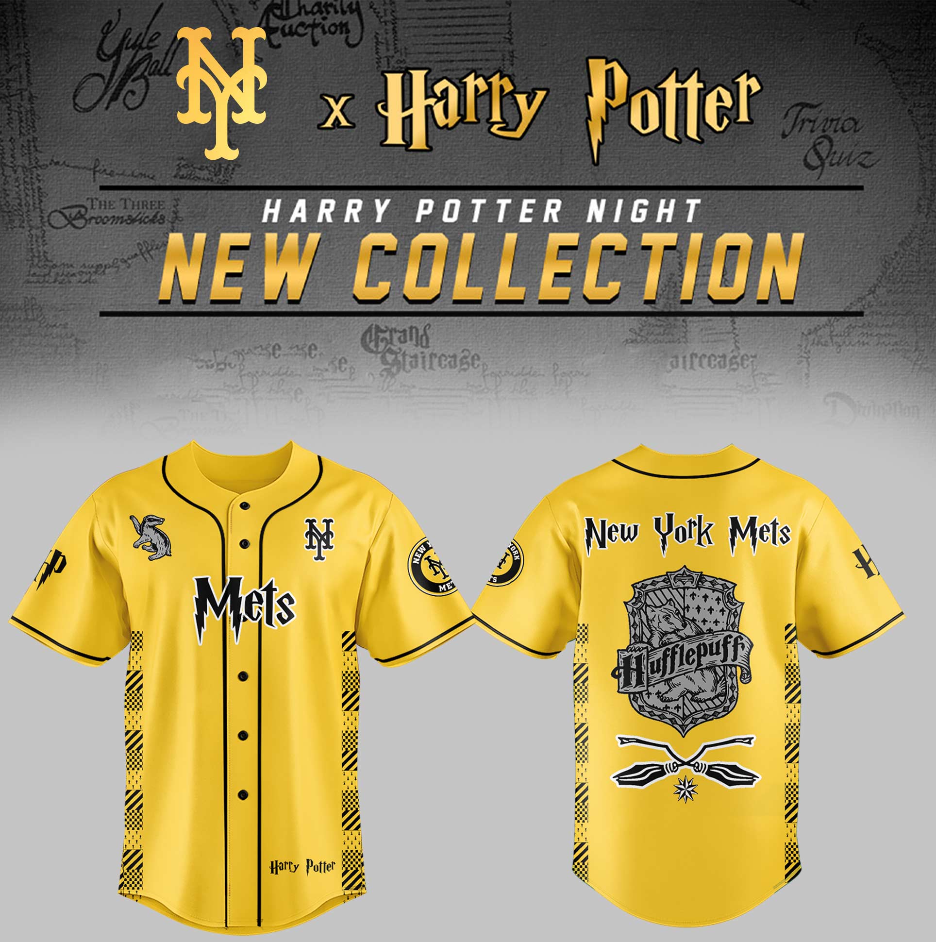 New York Mets x Harry Potter Night Hufflepuff House Jersey Gifts For Baseball Fans