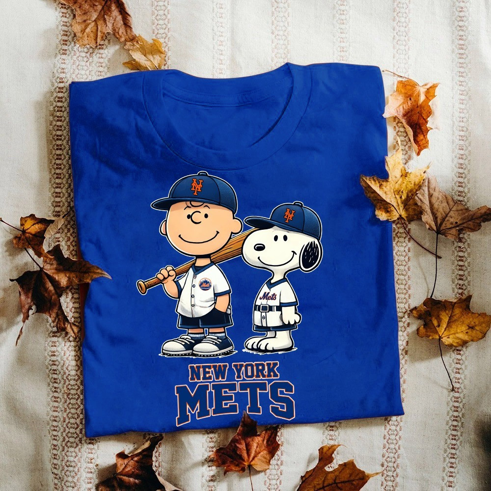 New York Mets x Peanuts Snoopy Charlie Brown T-Shirt Best Gifts For Mets Fans For Him Her