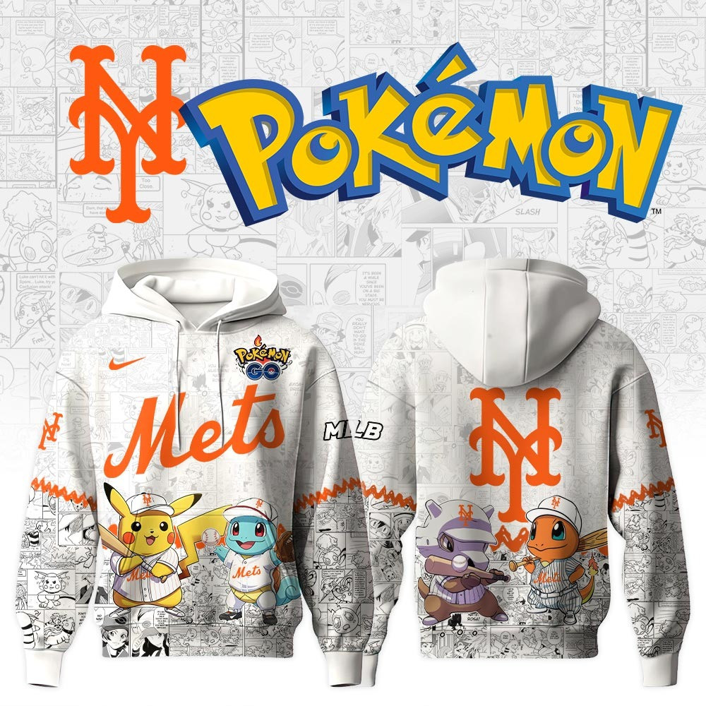 New York Mets X Pokemon Go Hoodie MLB Fan Merch Gifts For Baseball Lovers For Him Her