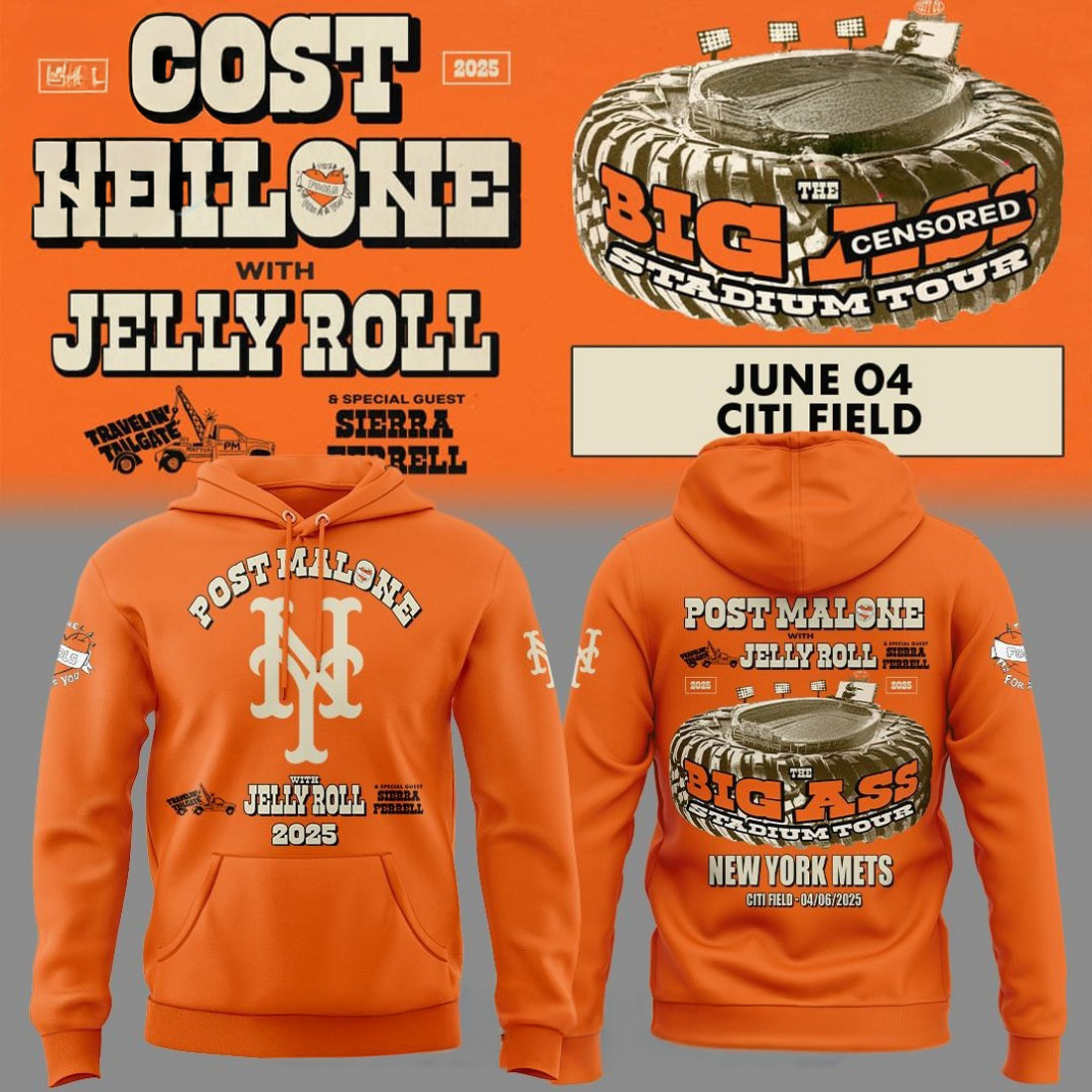 New York Mets X Post Malone With Jelly Roll Hoodie Best Baseball Father'S Day Gifts