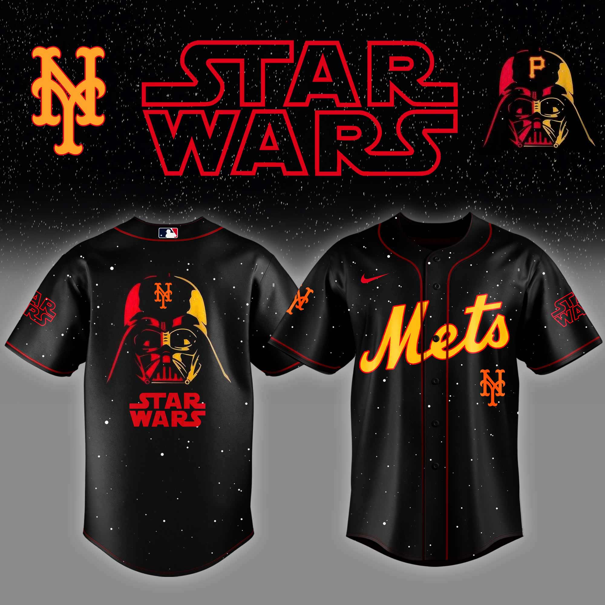 New York Mets x Stars Wars Night Baseball Jersey Baseball Father's Day Gifts