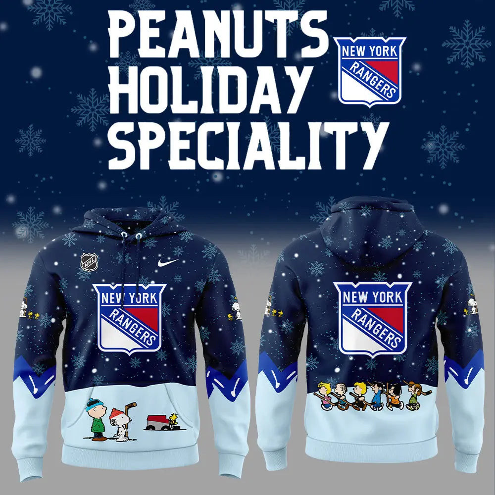 New York Rangers x Peanuts Snoopy Hoodie Ice Hockey NFL Merch Clothing Cute Gifts For Fans