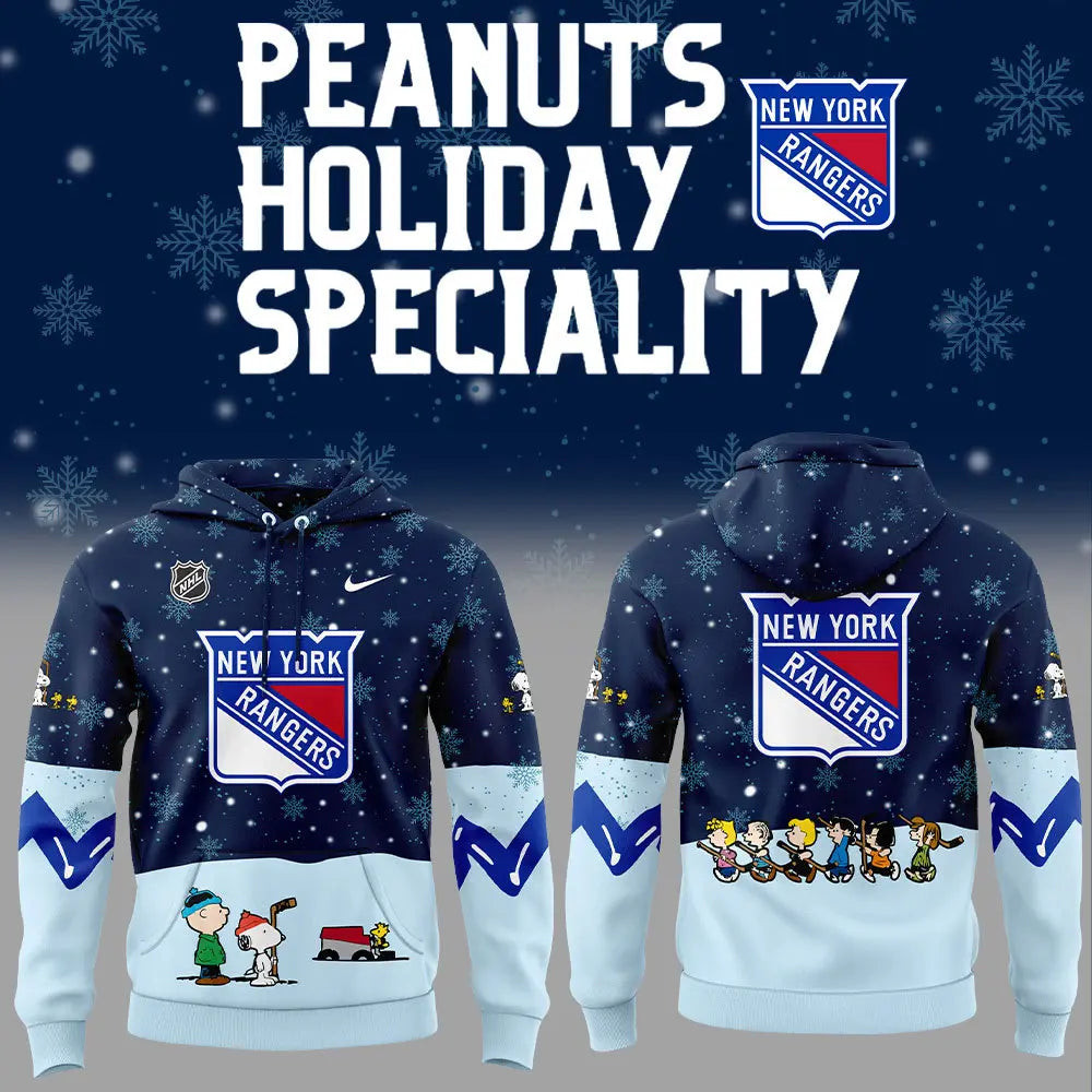 New York Rangers x Peanuts Snoopy Hoodie Ice Hockey NFL Merch Unique Fan Presents