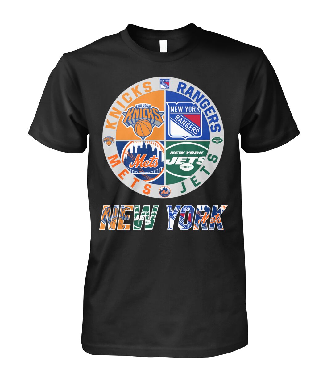 New York Sports Team Mashup Logo Knicks Rangers Mets Jets Shirt Game Day Gift For Husband