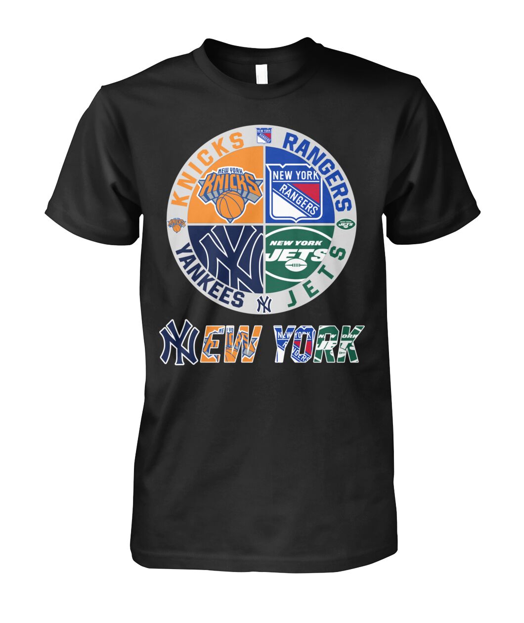 New York Sports Team Mashup Logo T-Shirt Sport Lover Tee Birthday Gift For Dad
