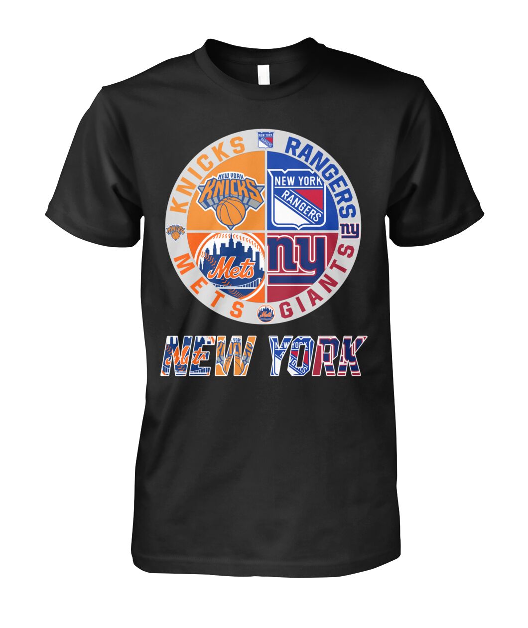 New York Sports Team Mashup Logo T-Shrit Knicks Rangers Mets Giants Shirt Sport Fans Gift