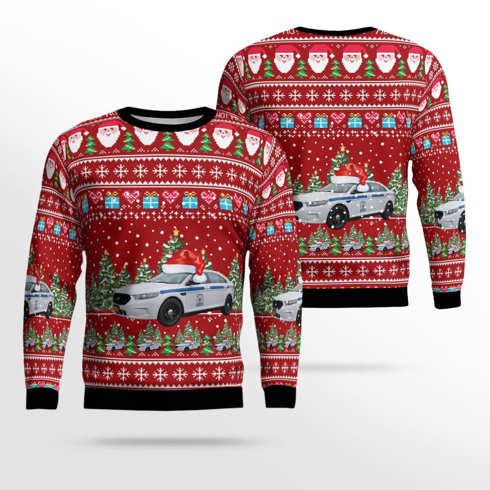 New York State Emergency Medical Services Ford Police Interceptor Christmas Ugly Sweater Christmas Unisex Sweaters Gift For Christmas