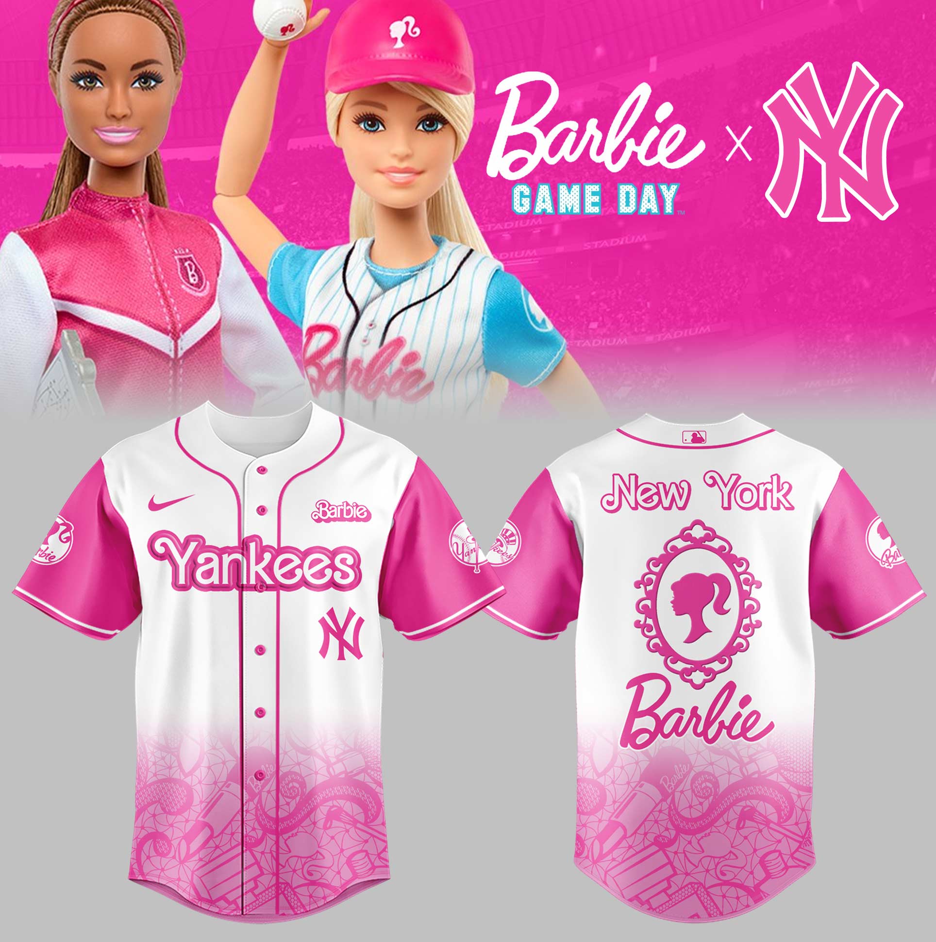 New York Yankees Baseball Barbie Night Jersey Baseball Fan Presents