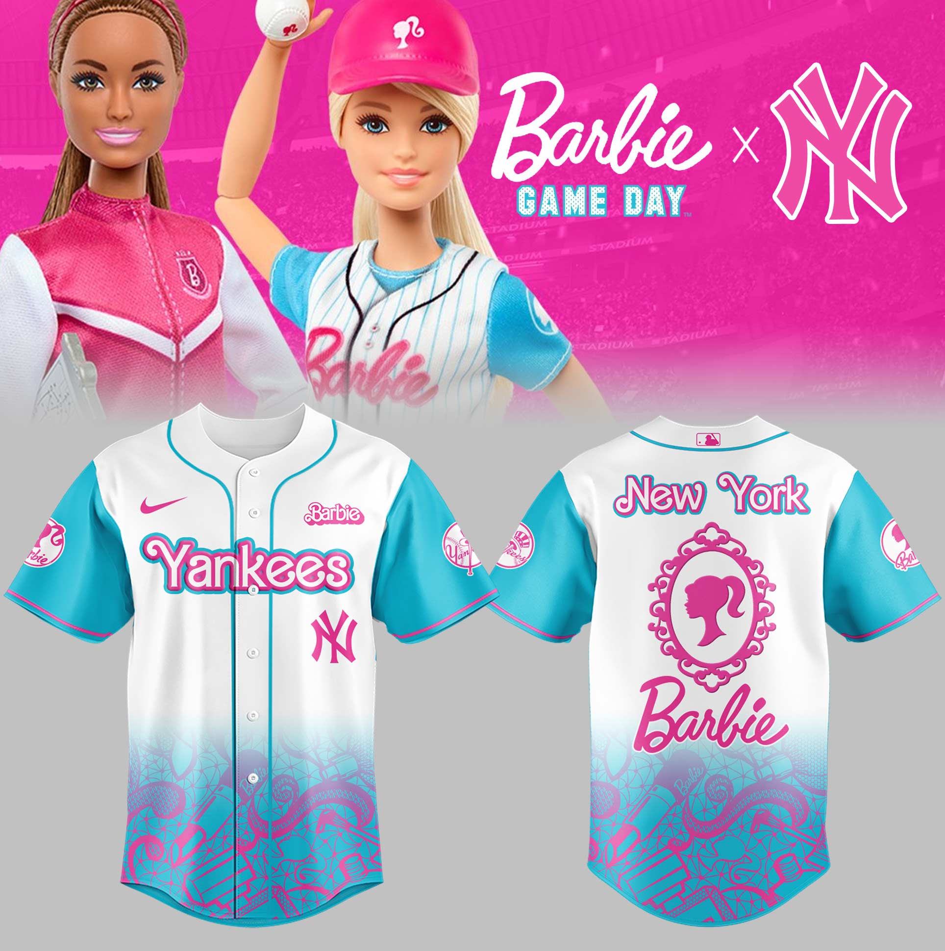 New York Yankees Baseball Barbie Night Jersey Gift For Baseball Lover