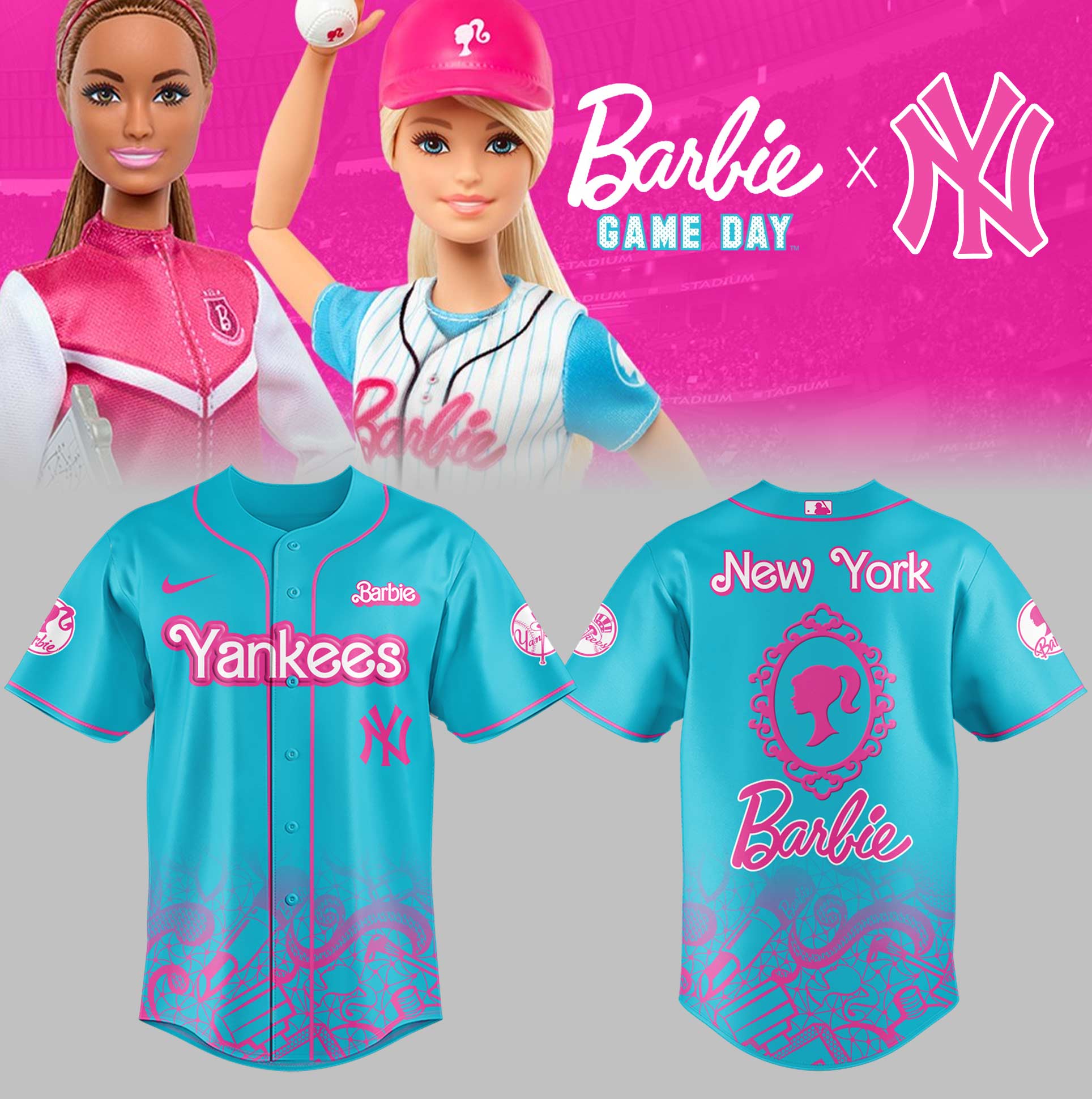 New York Yankees Baseball Barbie Night Jersey Gifts For Baseball Players