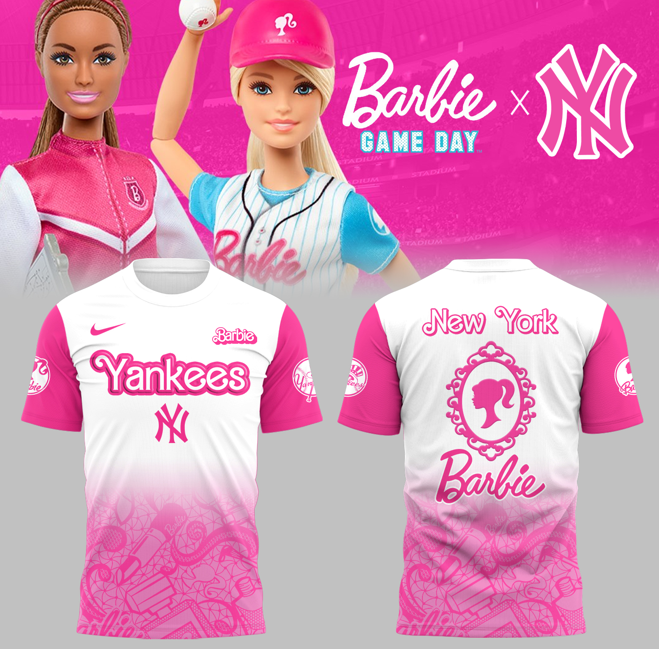 New York Yankees Baseball Barbie Night T-Shirt Baseball Coach Gift Ideas