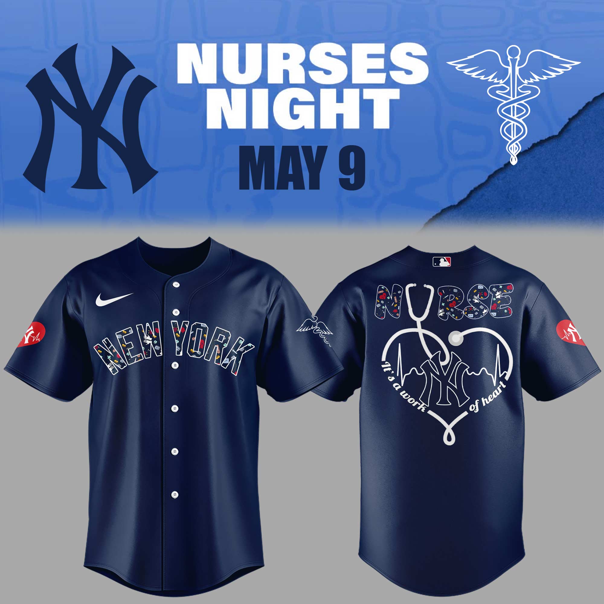 New York Yankees Baseball Nurses Night Navy Jersey Gift Ideas For Baseball Players