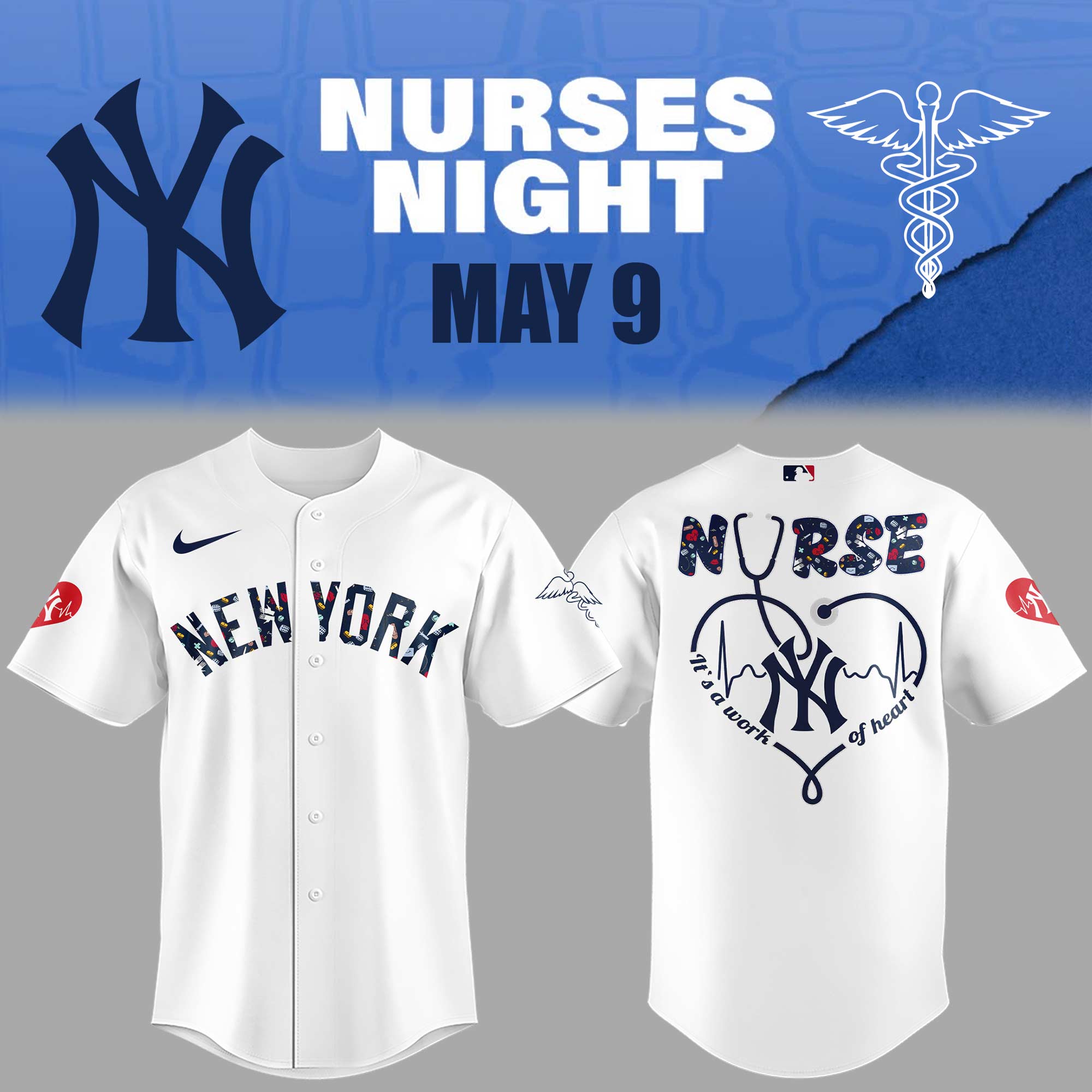 New York Yankees Baseball Nurses Night White Jersey Baseball Gifts Ideas