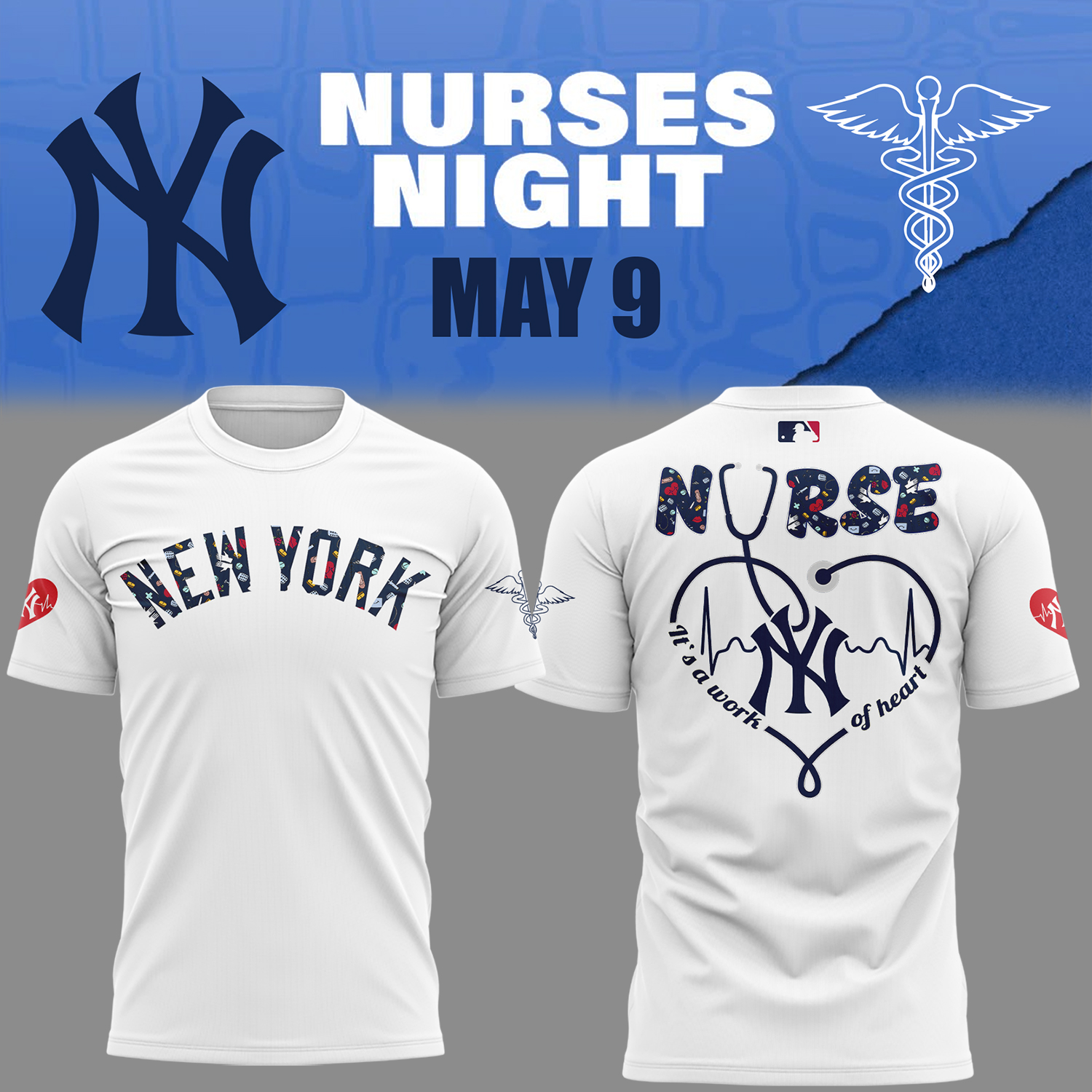 New York Yankees Baseball Nurses Night White T-Shirt Baseball Coach Gift Ideas