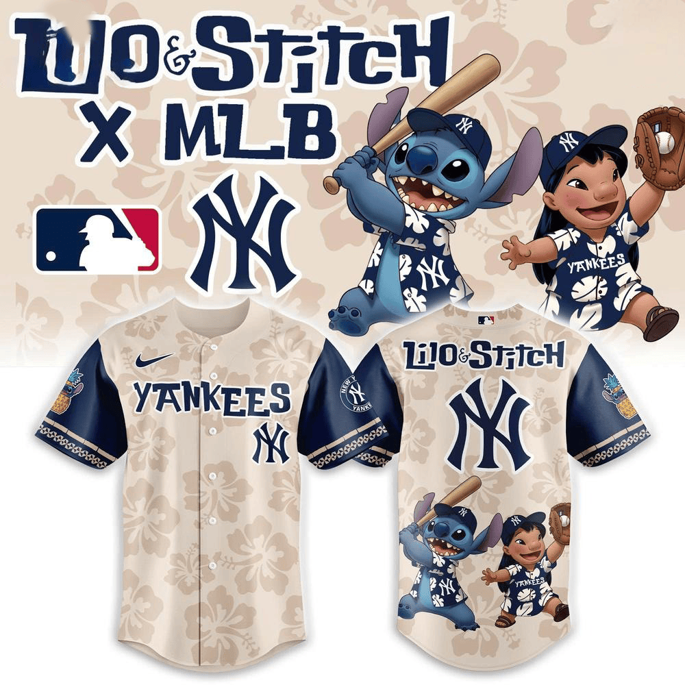 New York Yankees Lilo & Stitch 2025 Special Baseball Jersey Good Gifts For Basketball Fans