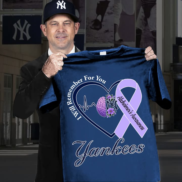 New York Yankees Merch Yankees Stand With The Fight Against Alzheimer's T-Shirt Best Gift For Baseball Lover
