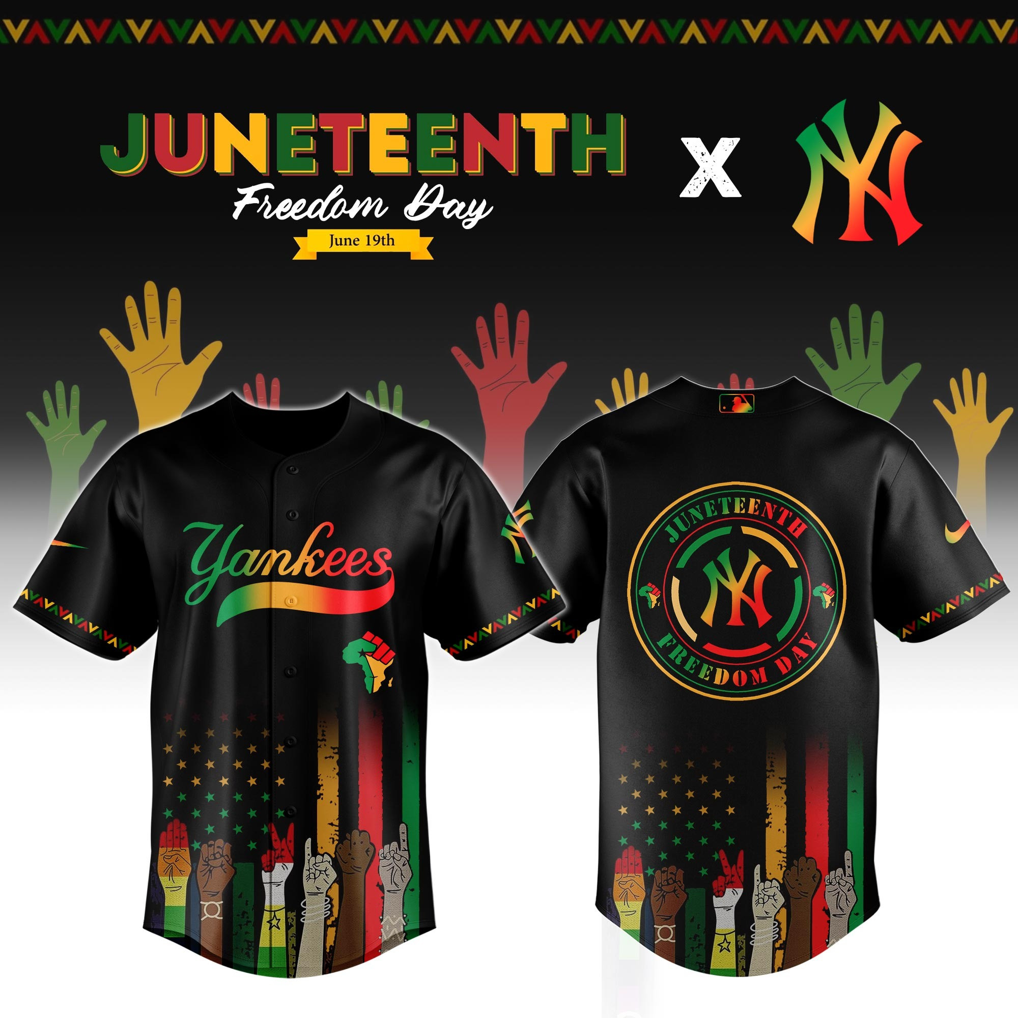 New York Yankees MLB x Juneteenth Jersey Baseball Enthusiast Gifts