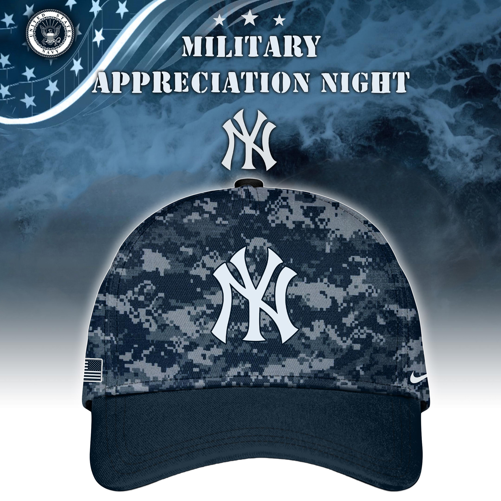 New York Yankees MLB x Navy Military Appreciation Night Hat Best Gifts For Baseball Fans
