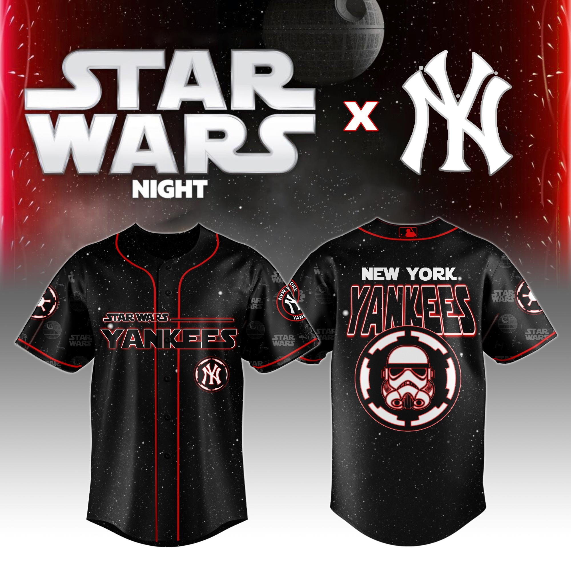 New York Yankees MLB x Star Wars Night Special Edition Jersey 2025 Presents For Baseball Fans