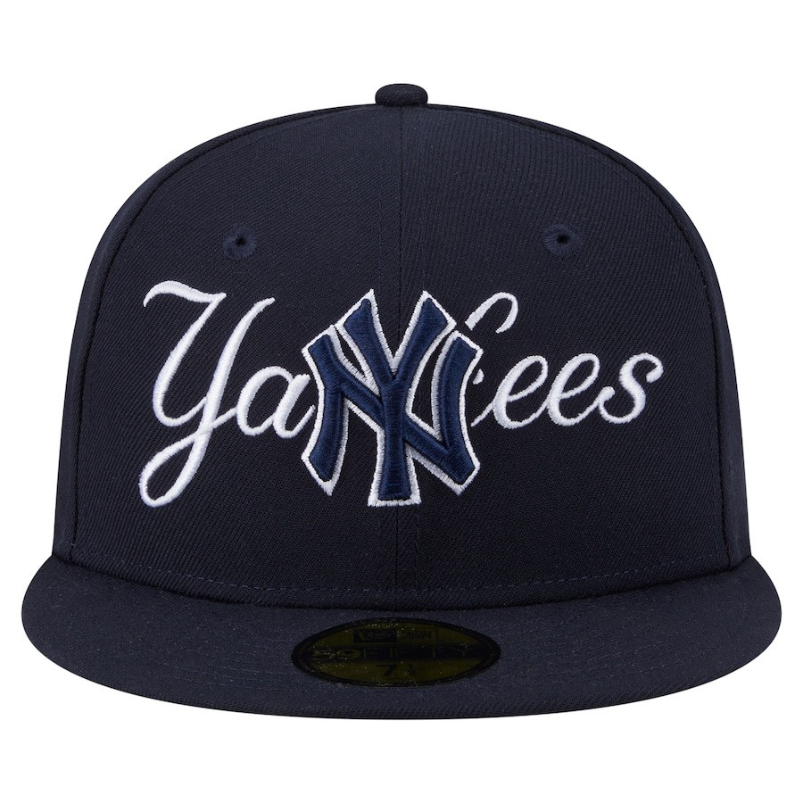 New York Yankees New Era Overlap MLB 59FIFTY Fitted Cap Best Gifts For Baseball Fans