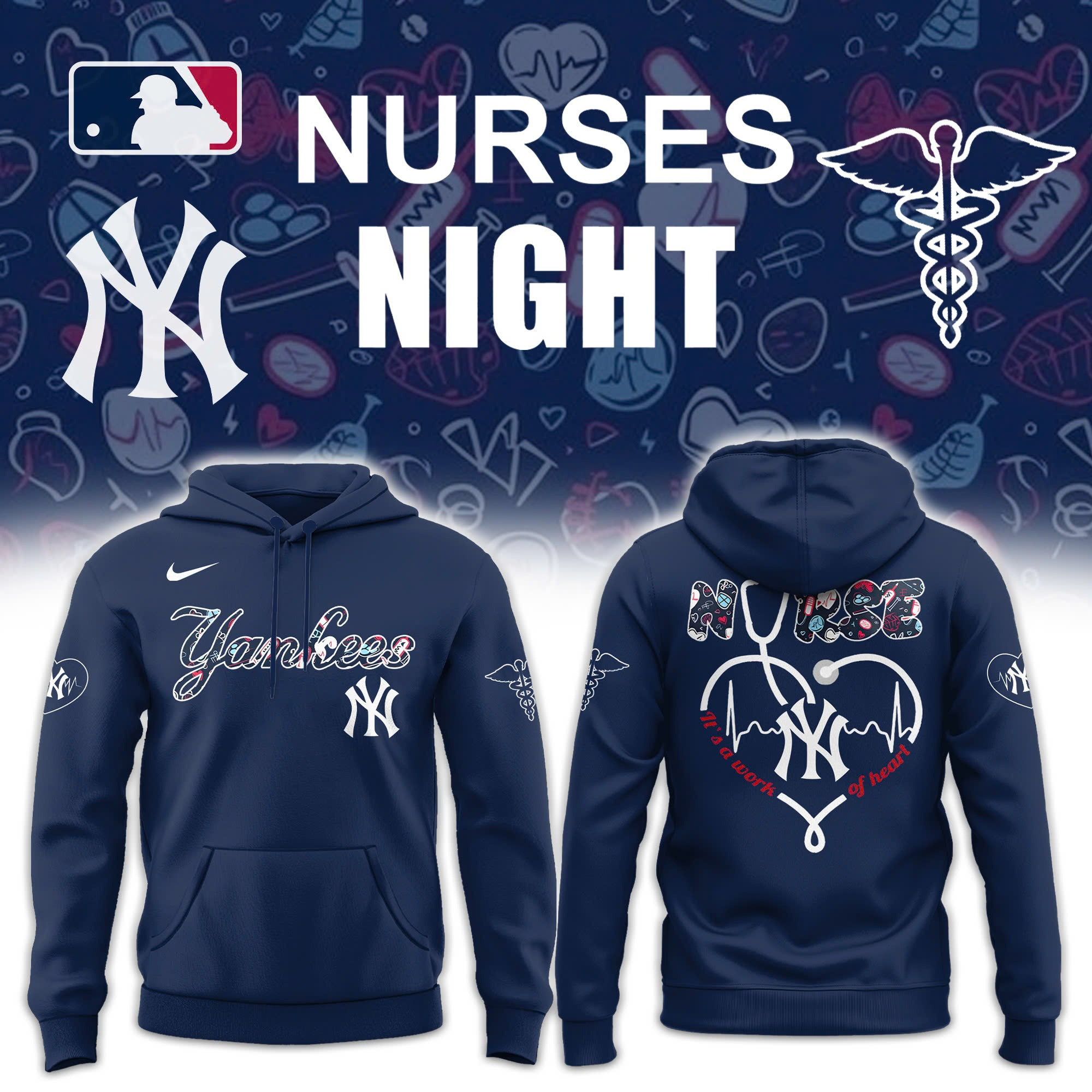 New York Yankees NURSES NIGHT Hoodie Best Gifts For Baseball Lovers