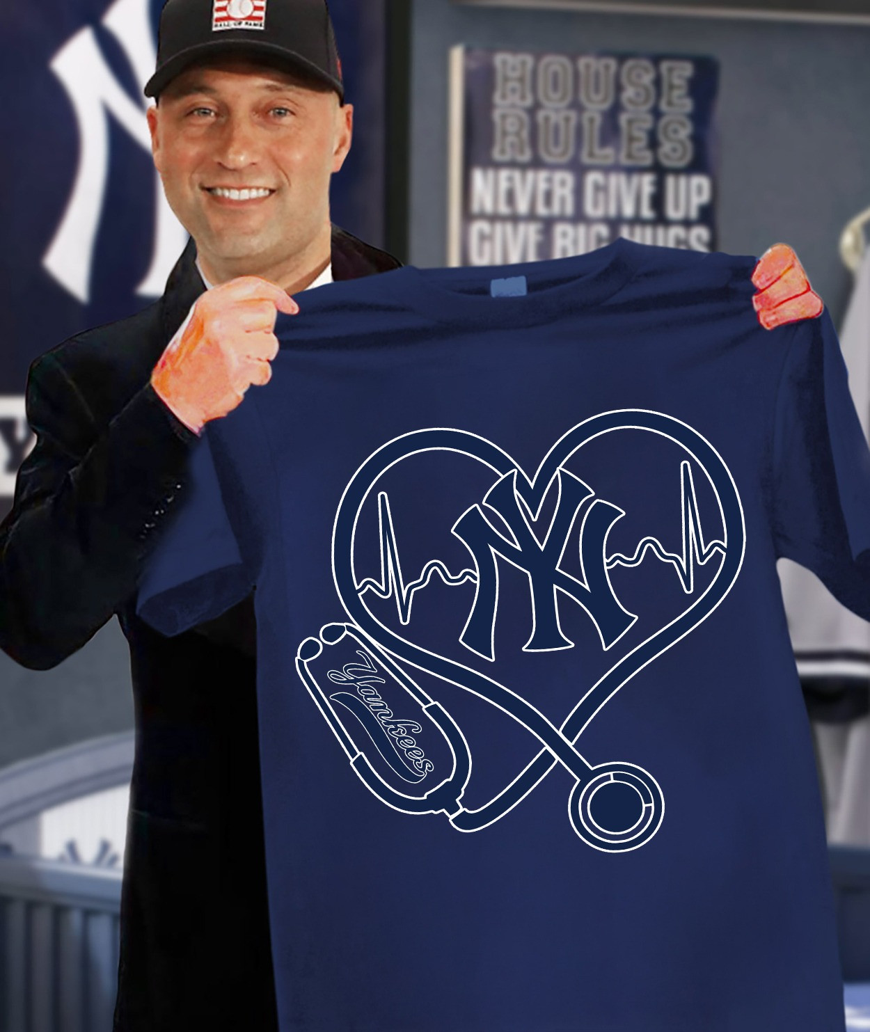 New York Yankees Nurses Night T-Shirt Honor Nurses Day Baseball Gifts For Yankees Fans