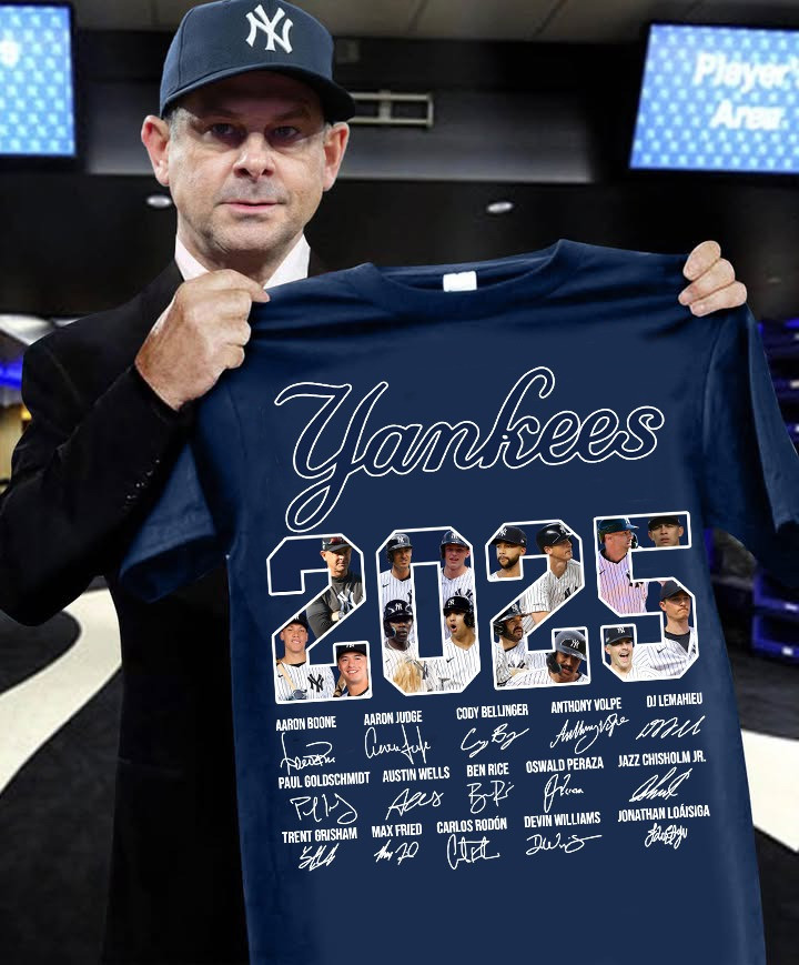 New York Yankees Player Name Lineup Skyline 2025 T-Shirt Yankees Merch