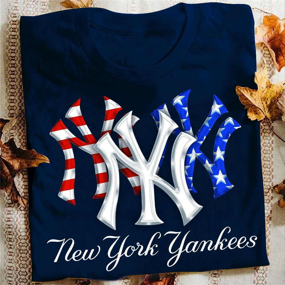 New York Yankees Red White Blue American T-Shirt 4Th Of July Baseball Yankees Fan Gifts