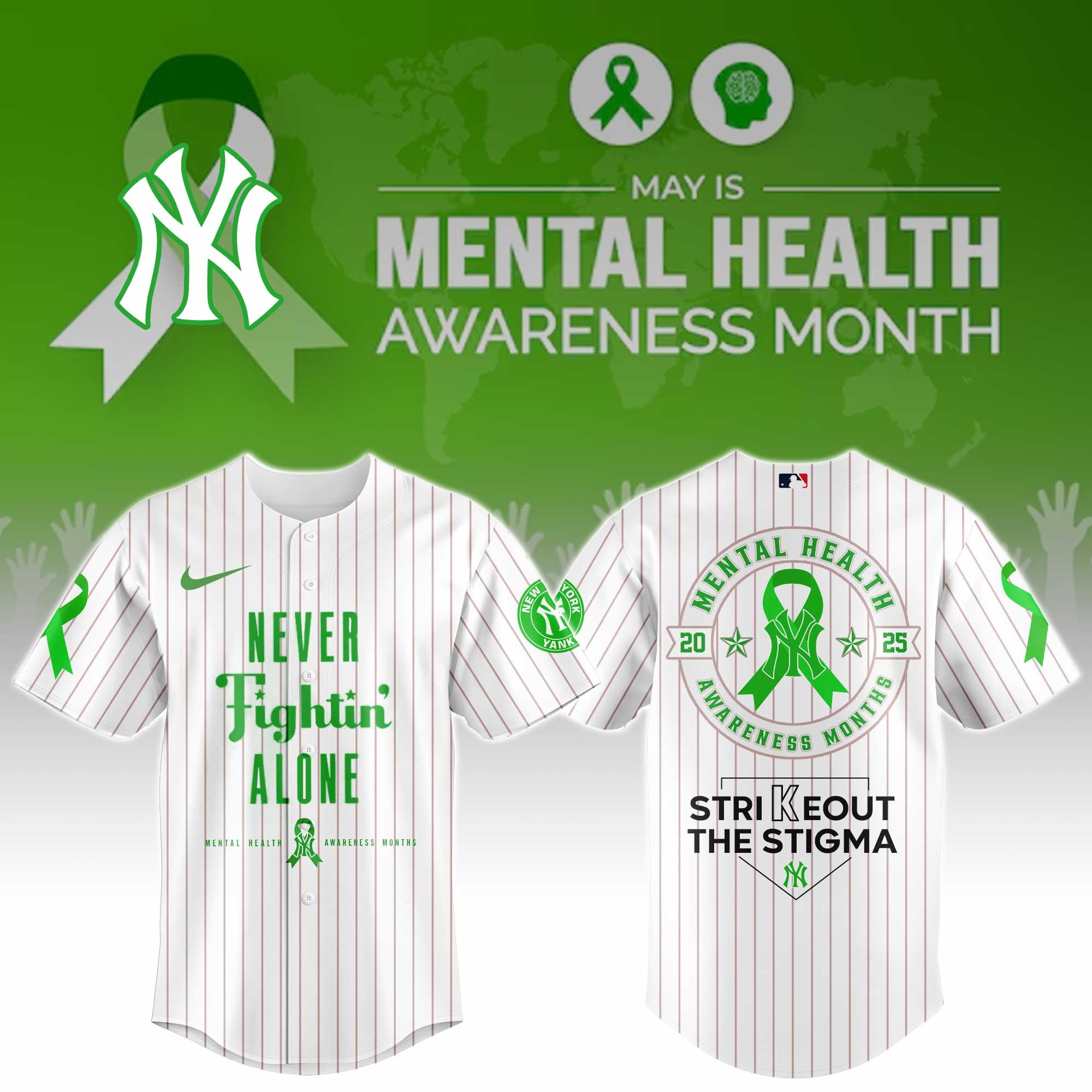 New York Yankees Special Mental Health Awareness Week Jersey Baseball Enthusiast Gifts