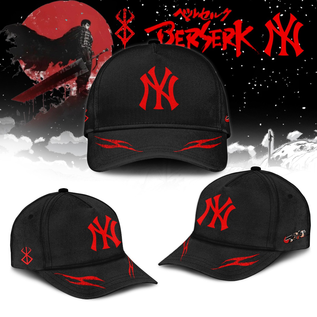 New York Yankees x Berserk Limited Edition Hat Baseball Enthusiast Gifts