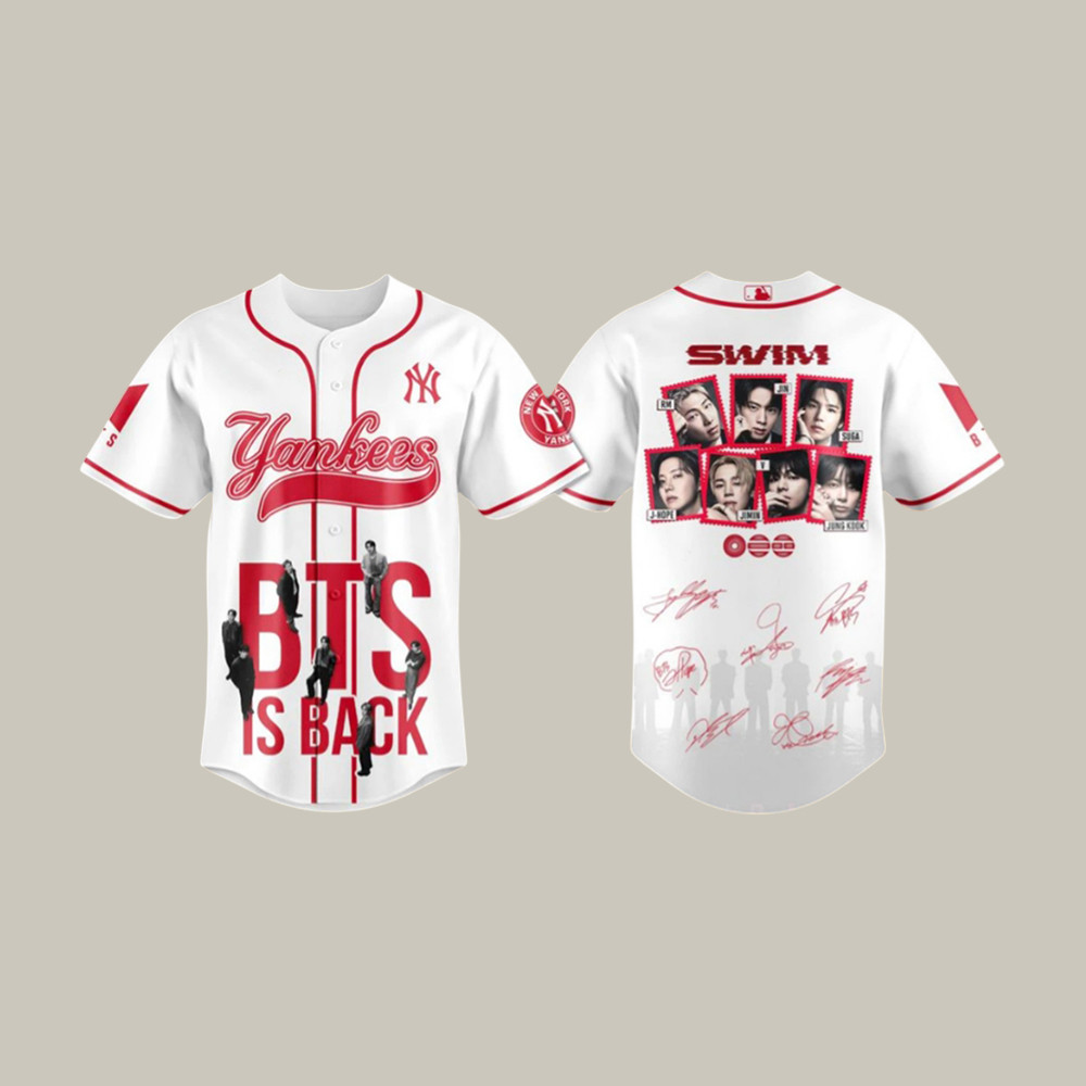 New York Yankees X Bts Swim Jersey BTS World Tour Arirang Merch Best Gift For Army