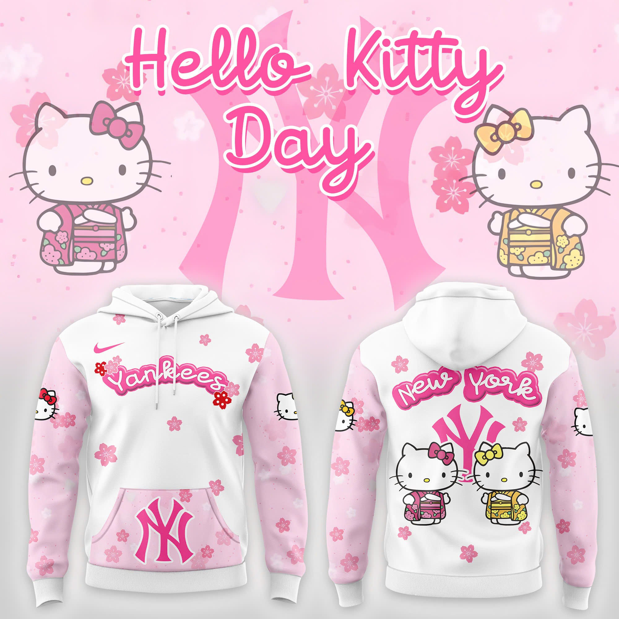 New York Yankees x Hello Kitty 2025 Limited Edition Hoodie Best Gifts For Baseball Fans
