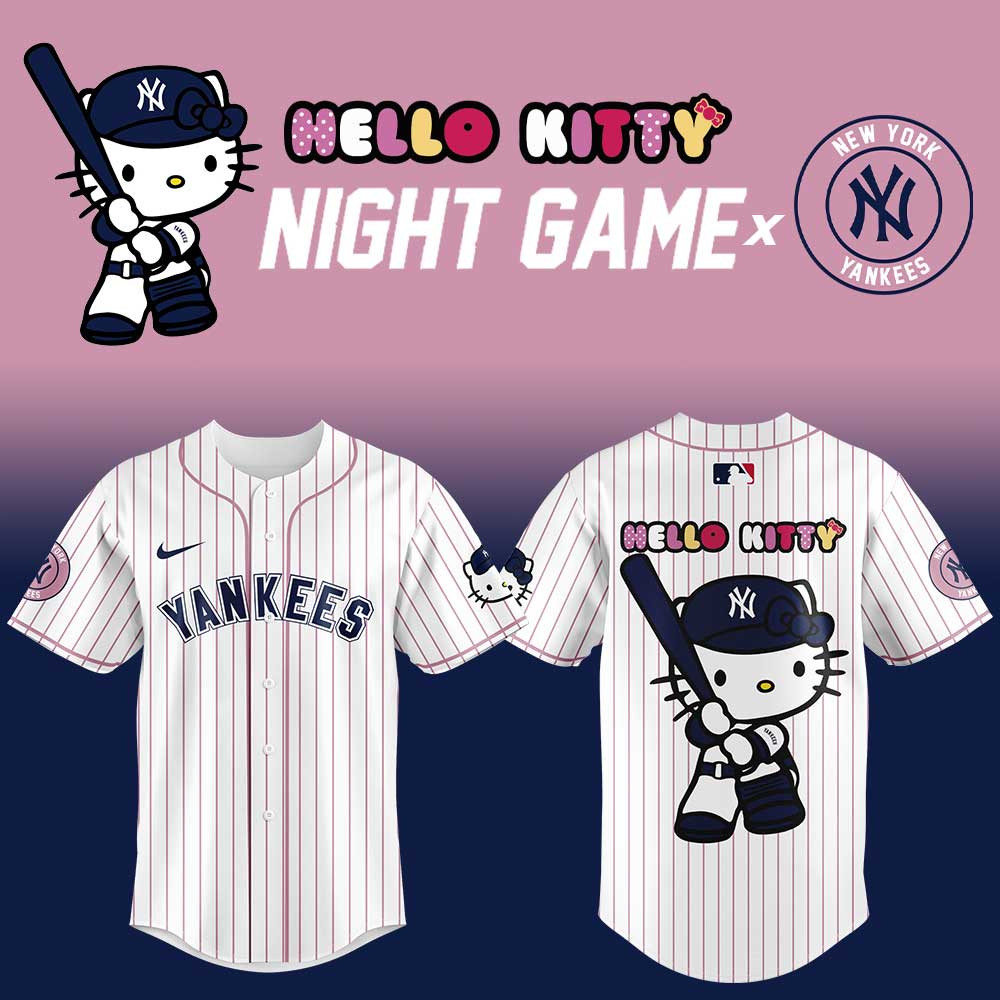 New York Yankees X Hello Kitty Baseball Jersey Gifts For Baseball Lovers