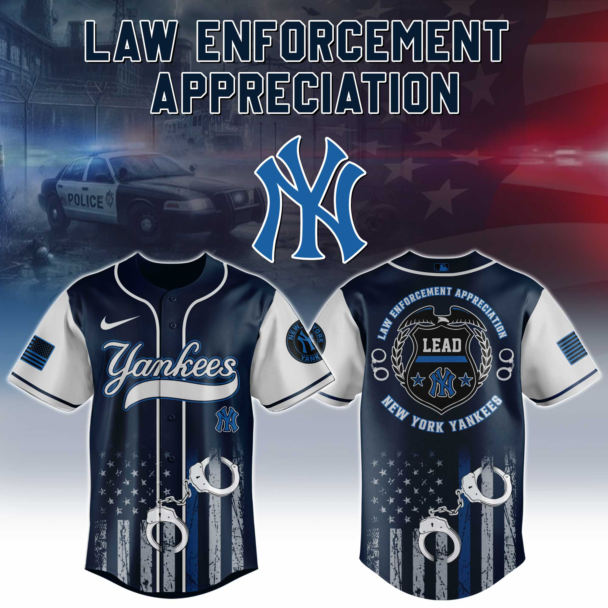 New York Yankees x Law Enforcement Appreciation Day Jersey Present For Baseball Lover