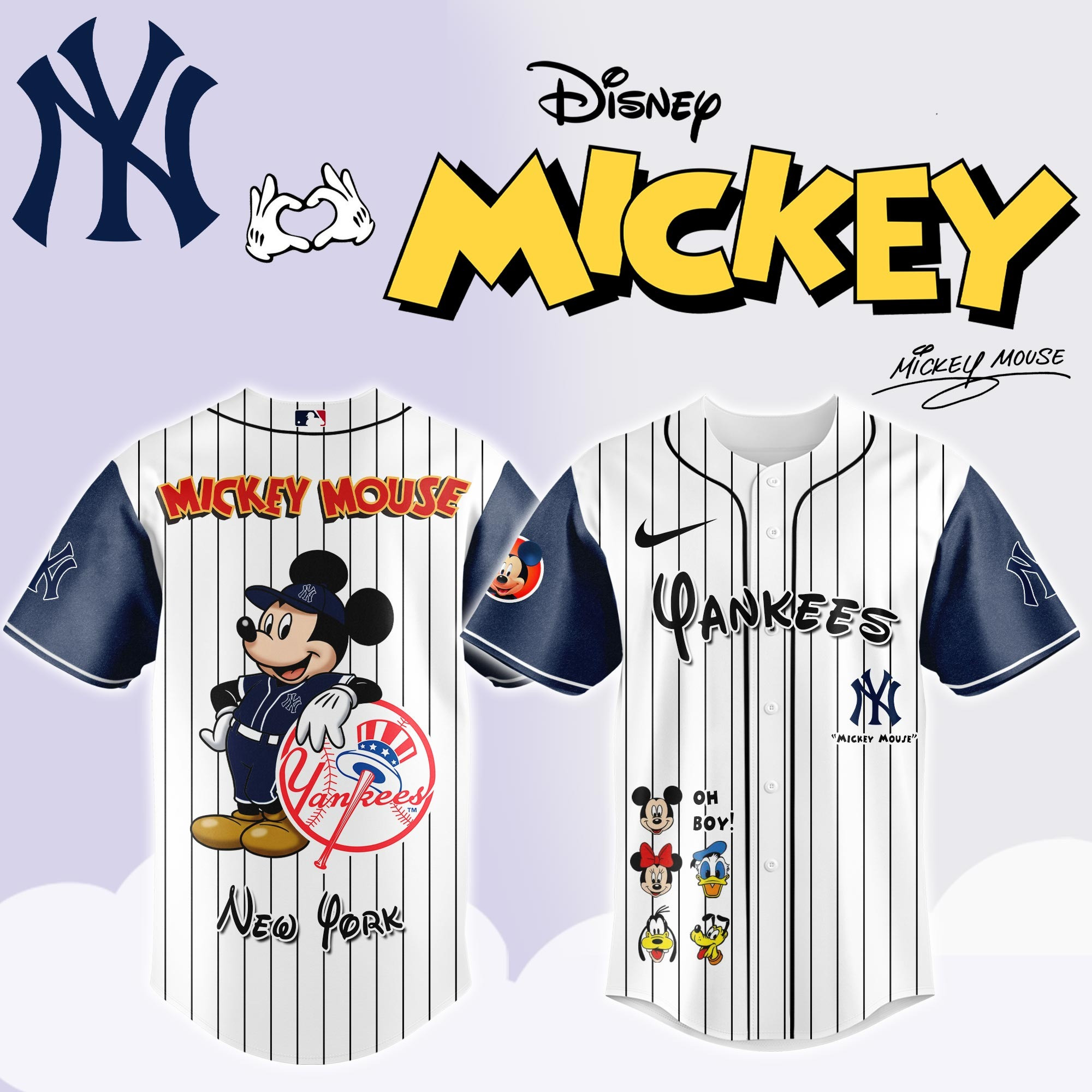 New York Yankees x Mickey Mouse Game Night Jersey Baseball Player Gift Ideas