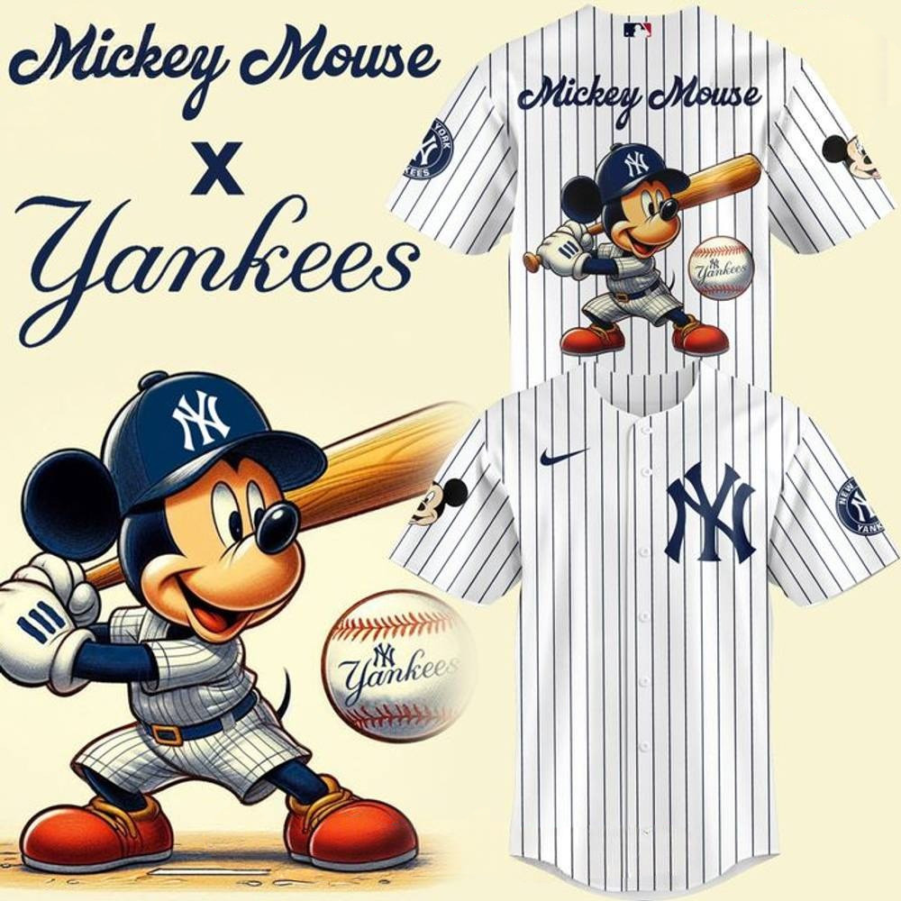 New York Yankees x Mickey Mouse Special Baseball Jersey Baseball Player Gift Ideas