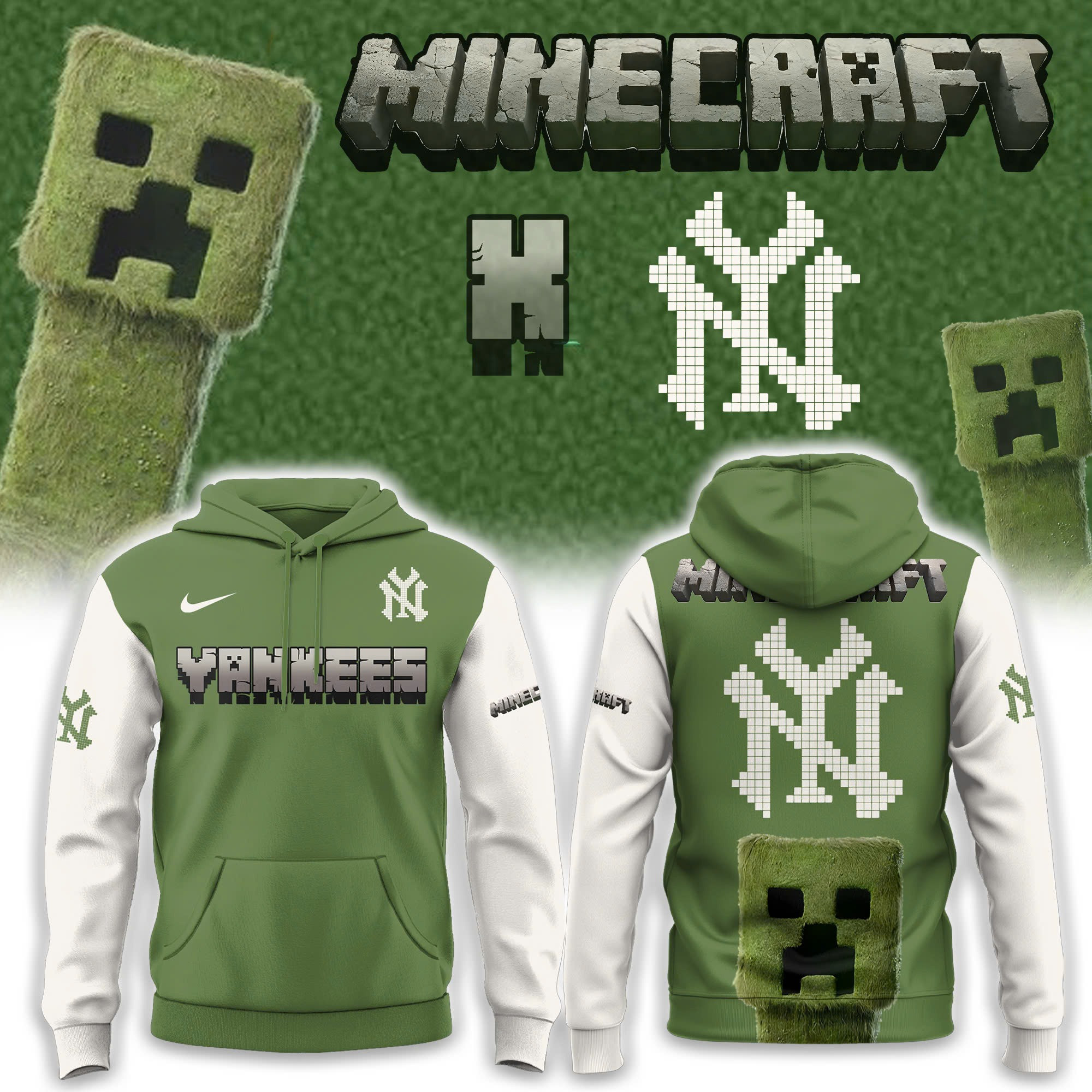 New York Yankees x MineCraft 2025 Hoodie Gift Ideas For Baseball Fans
