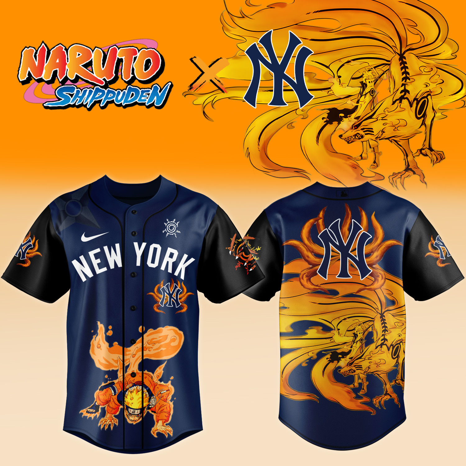 New York Yankees x Naruto Sippuden Baseball Jersey Game Day Clothing Basketball Gear For Him