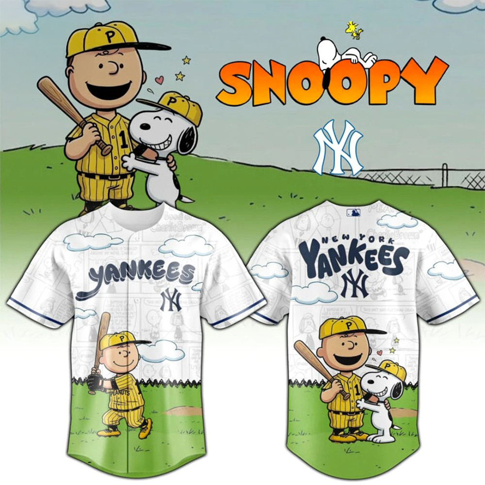 New York Yankees x Snoopy Peanuts Gang 2026 Baseball Jersey Game Day Shirt Baseball Lover Gift