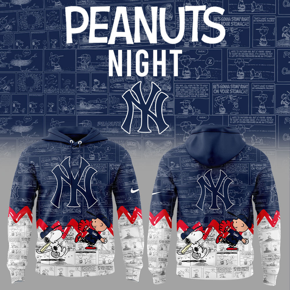 New York Yankees x Snoopy Peanuts Hoodie Peanuts Fan Unique Yankees Gifts For Him Her