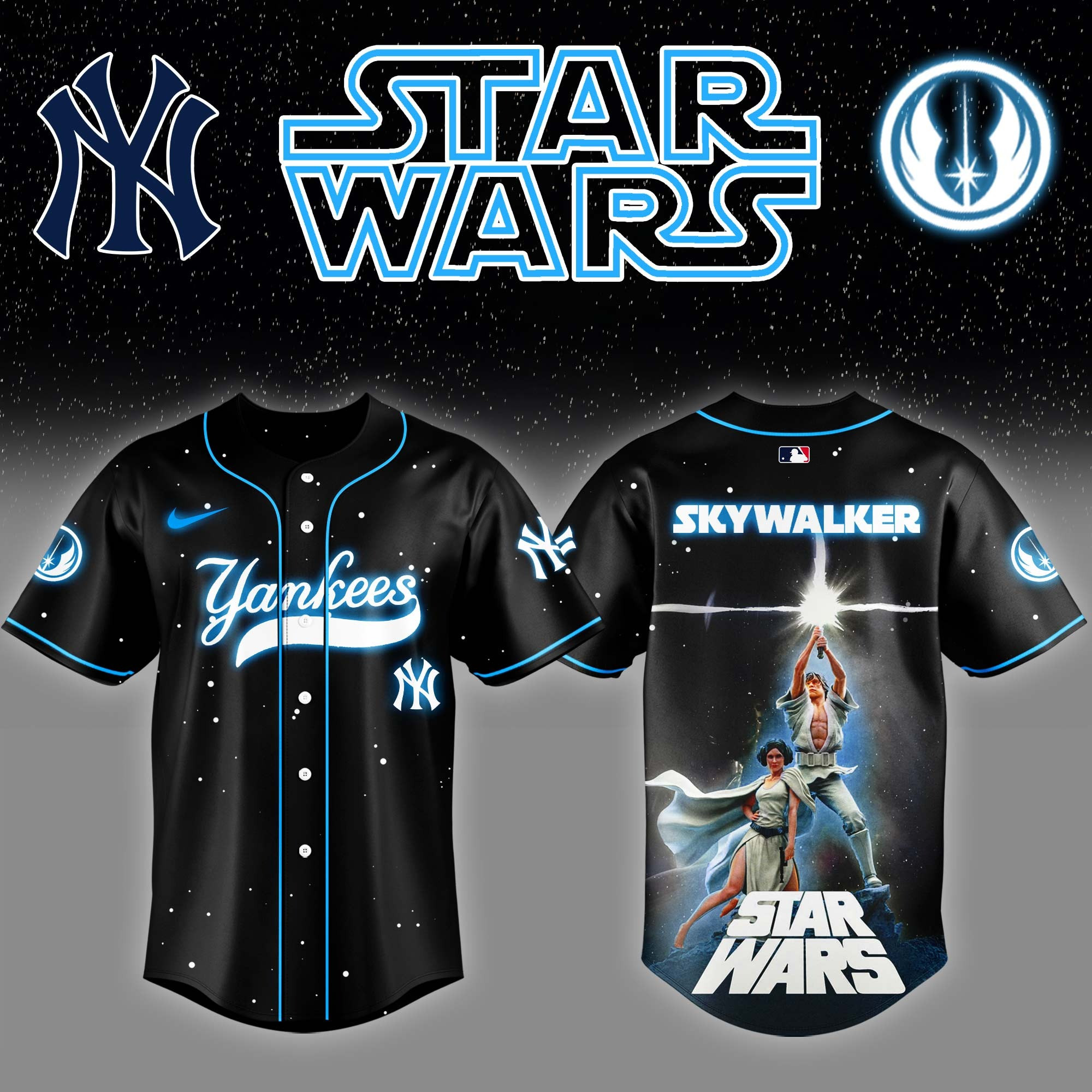 New York Yankees x Star Wars Luke Skywalker Game Night Baseball Jersey Ice Hockey Fan Gifts