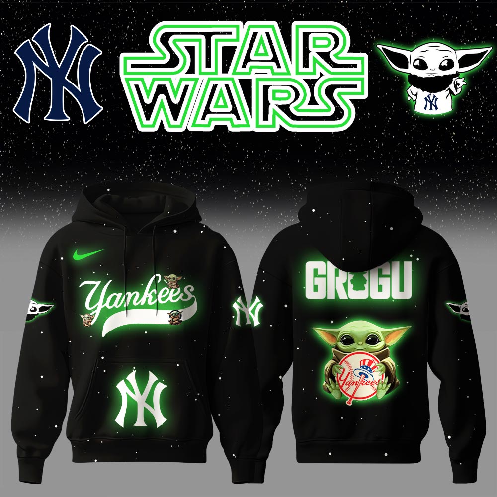 New York Yankees x Stars Wars Baby Yoda Game Night Hoodie Gifts For Baseball Players